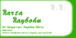 marta maybohm business card